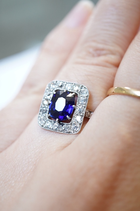 An Art Deco sapphire and diamond ring, 1920s